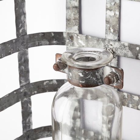 Margaret Wall Mounted Basket w Glass Bottle for Botanicals or Floral by Mercana at Eve Furniture
