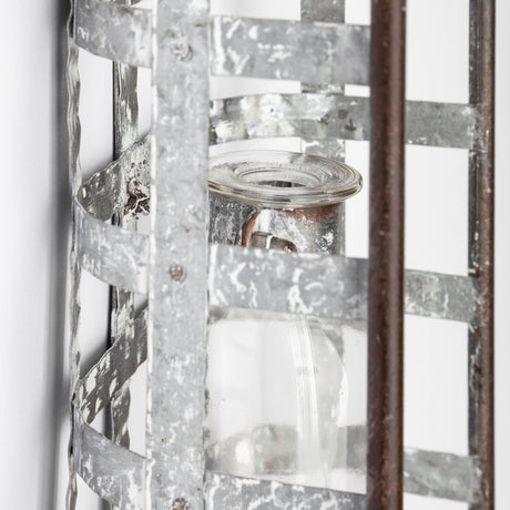 Margaret Wall Mounted Basket w Glass Bottle for Botanicals or Floral by Mercana at Eve Furniture