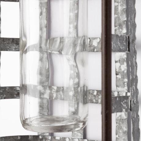 Margaret Wall Mounted Basket w Glass Bottle for Botanicals or Floral by Mercana at Eve Furniture