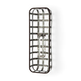 Margaret Wall Mounted Basket w Glass Bottle for Botanicals or Floral by Mercana at Eve Furniture