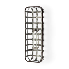 Margaret Wall Mounted Basket w Glass Bottle for Botanicals or Floral by Mercana at Eve Furniture