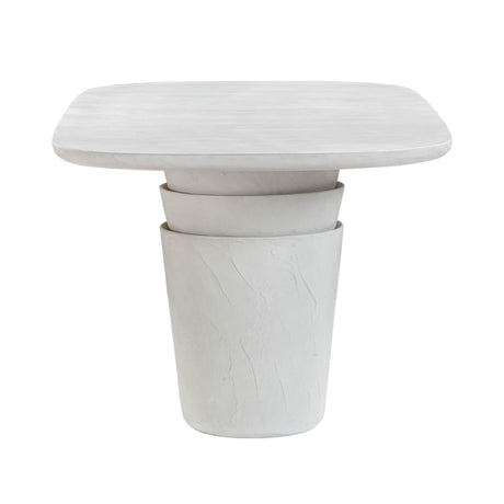 Margot Light Grey Faux Plaster Indoor / Outdoor Concrete 83" Oval Dining Table by TOV Furniture at Eve Furniture
