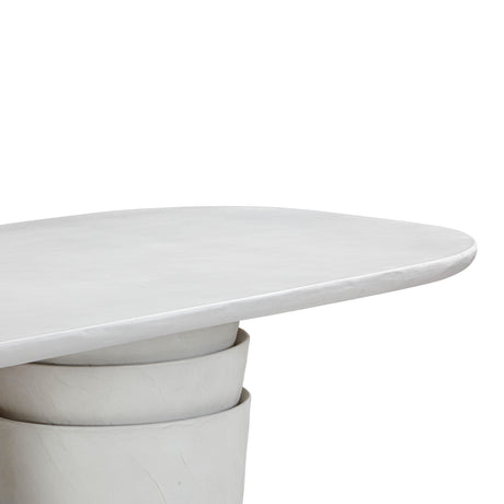 Margot Light Grey Faux Plaster Indoor / Outdoor Concrete 83" Oval Dining Table by TOV Furniture at Eve Furniture