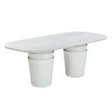 Margot Light Grey Faux Plaster Indoor / Outdoor Concrete 83" Oval Dining Table by TOV Furniture at Eve Furniture
