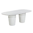 Margot Light Grey Faux Plaster Indoor / Outdoor Concrete 83" Oval Dining Table by TOV Furniture at Eve Furniture
