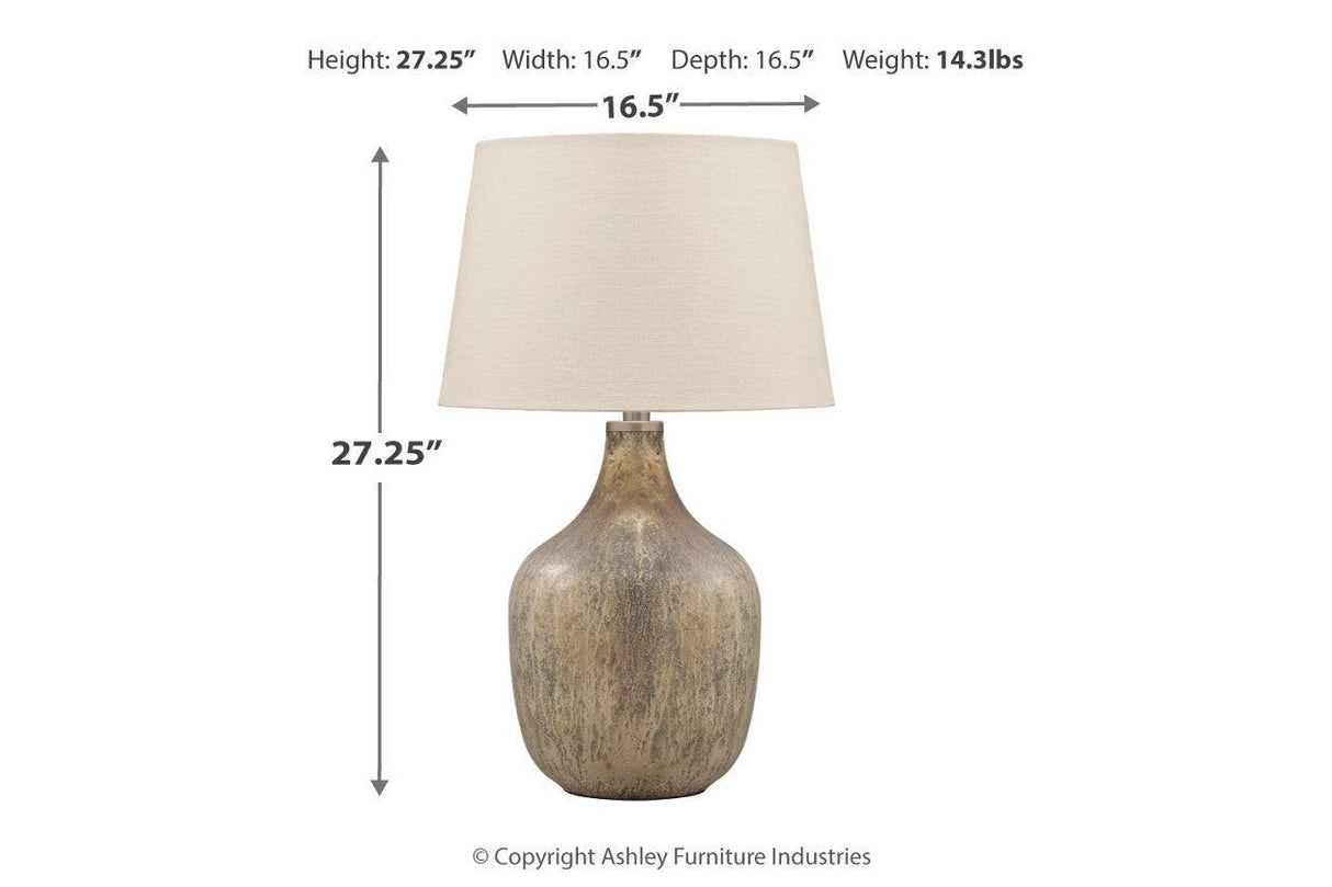 Mari Gray/Gold Finish Table Lamp by Ashley at Eve Furniture