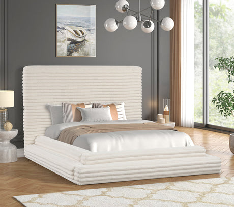 Mariah Beige King Platform Bed by Happy Homes at Eve Furniture