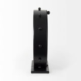 Marian 11.0L x 3.1W x 11.0H Black Studded Round Table Clock by Mercana at Eve Furniture
