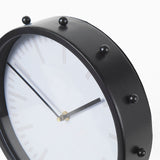 Marian 11.0L x 3.1W x 11.0H Black Studded Round Table Clock by Mercana at Eve Furniture