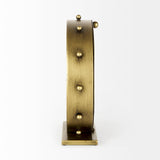 Marian 11.0L x 3.1W x 11.0H Gold Metal W/Studs Round Table Clock by Mercana at Eve Furniture