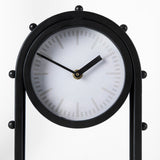 Marian 7.5L x 5.7W x 13.0H Black Studded Table Clock by Mercana at Eve Furniture