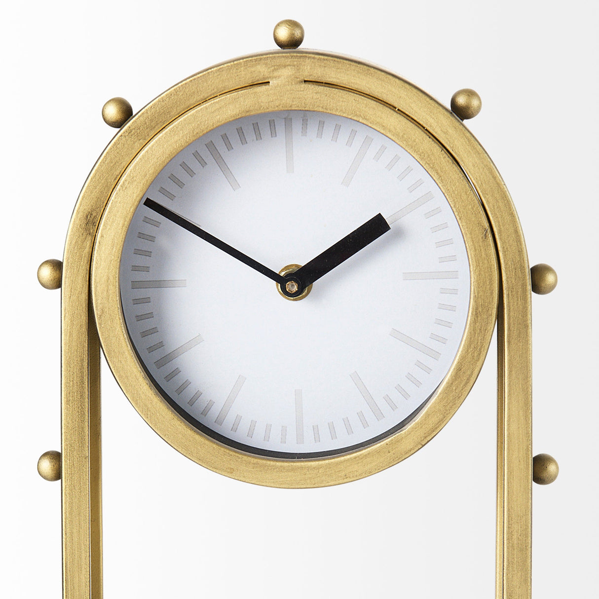 Marian 7.5L x 5.7W x 13.0H Gold Studded Table Clock by Mercana at Eve Furniture