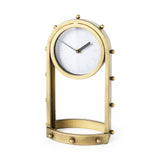 Marian 7.5L x 5.7W x 13.0H Gold Studded Table Clock by Mercana at Eve Furniture