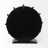 Marian Black Studded Round Table Clock by Mercana at Eve Furniture
