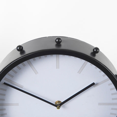 Marian Black Studded Round Table Clock by Mercana at Eve Furniture