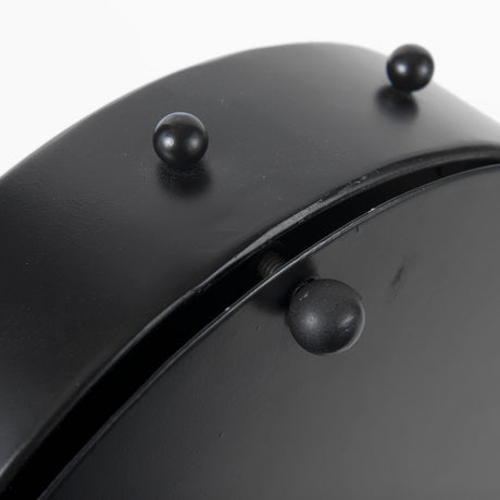Marian Black Studded Round Table Clock by Mercana at Eve Furniture