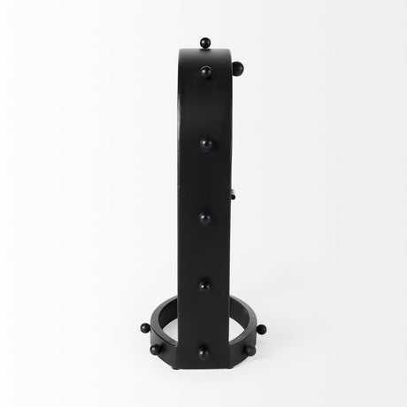 Marian Black Studded Table Clock by Mercana at Eve Furniture