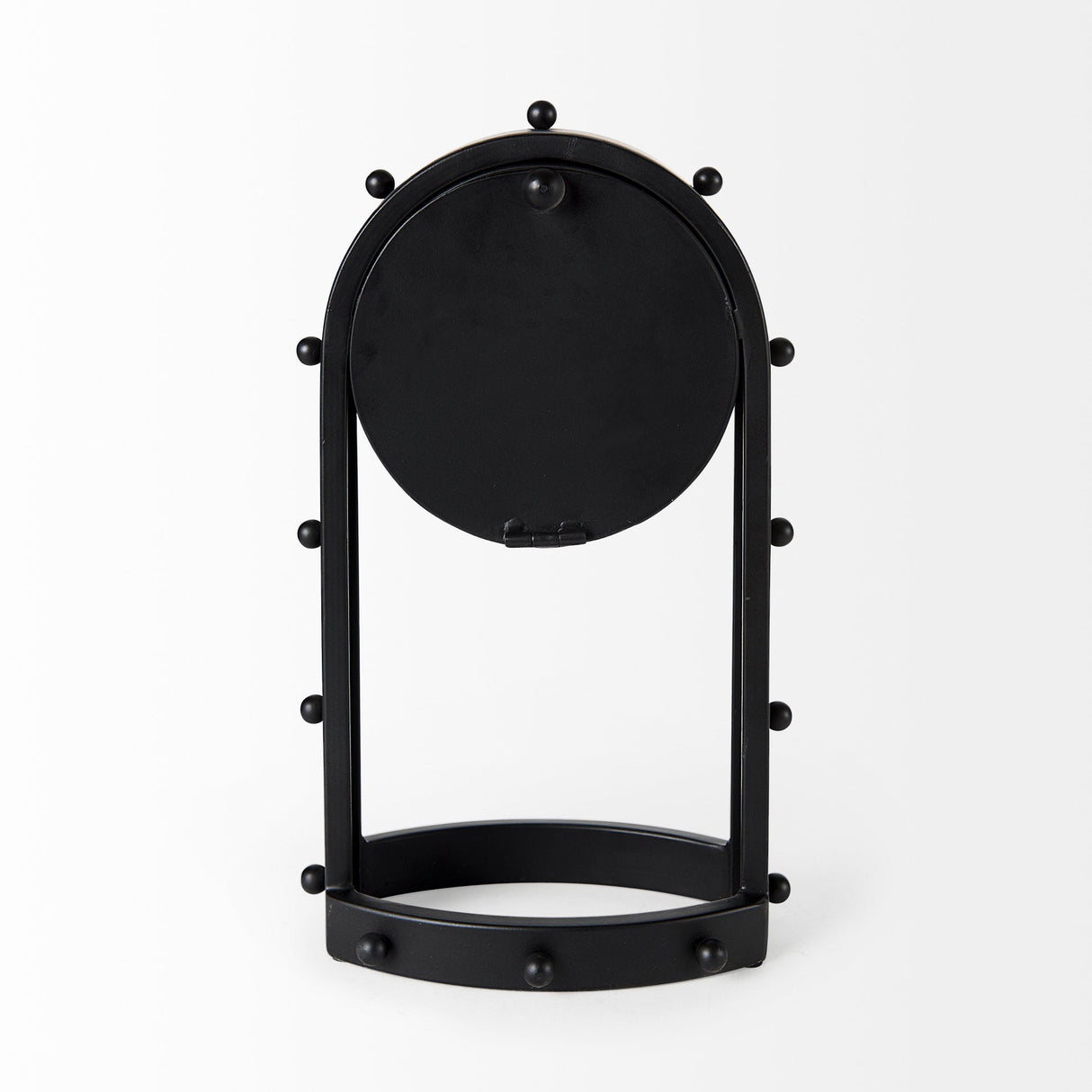 Marian Black Studded Table Clock by Mercana at Eve Furniture