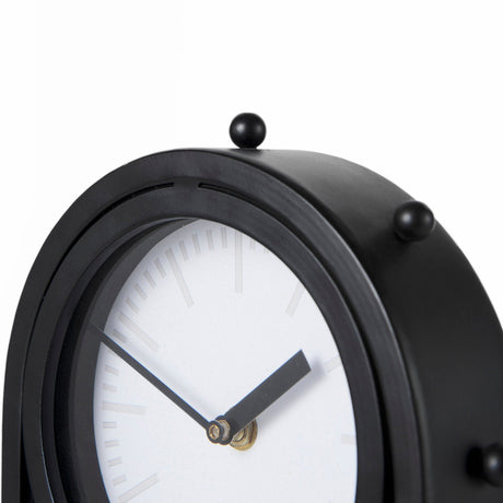 Marian Black Studded Table Clock by Mercana at Eve Furniture