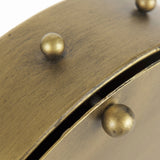 Marian Gold Metal W/Studs Round Table Clock by Mercana at Eve Furniture