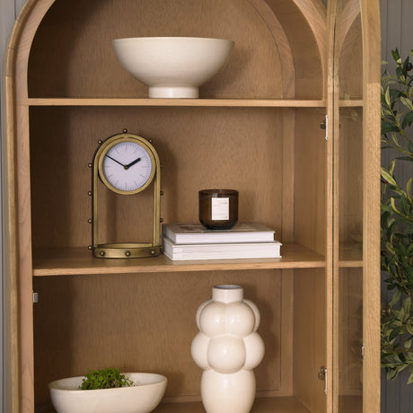 Marian Gold Studded Table Clock by Mercana at Eve Furniture