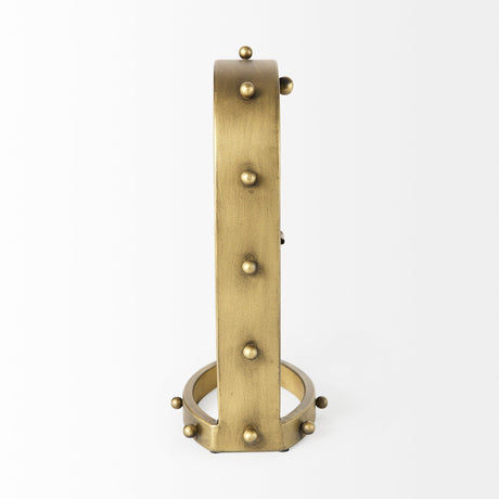 Marian Gold Studded Table Clock by Mercana at Eve Furniture