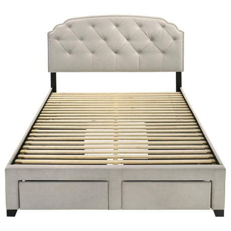 Marianna Cream 4-Drawer Upholstered Eastern King Storage Bed by Coaster at Eve Furniture