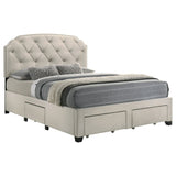Marianna Cream 4-drawer Upholstered Queen Storage Bed by Coaster at Eve Furniture