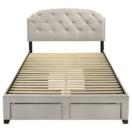 Marianna Cream 4-drawer Upholstered Queen Storage Bed by Coaster at Eve Furniture