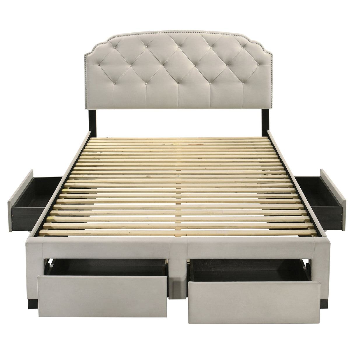 Marianna Cream 4-drawer Upholstered Queen Storage Bed by Coaster at Eve Furniture