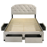 Marianna Cream 4-drawer Upholstered Queen Storage Bed by Coaster at Eve Furniture