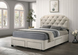 Marianna Cream 4-drawer Upholstered Queen Storage Bed by Coaster at Eve Furniture