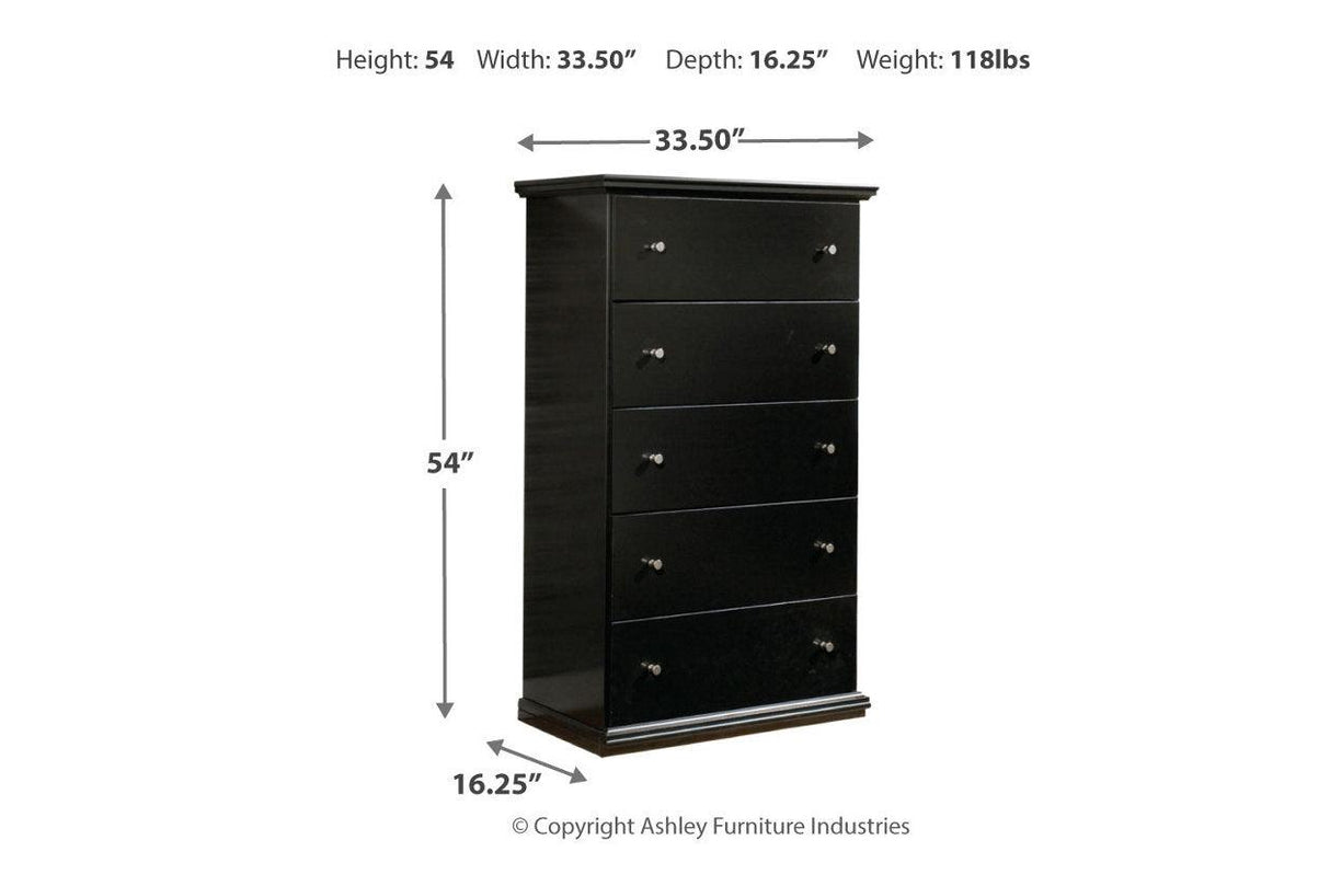 Maribel Black Chest of Drawers by Ashley at Eve Furniture