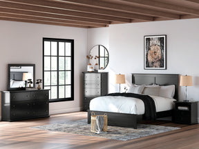 Maribel Black Panel Bedroom Set by Ashley at Eve Furniture
