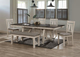 Maribelle Chalk and Gray Dining Bench by Crown Mark at Eve Furniture