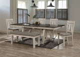 Maribelle Chalk and Gray Dining Bench by Crown Mark at Eve Furniture