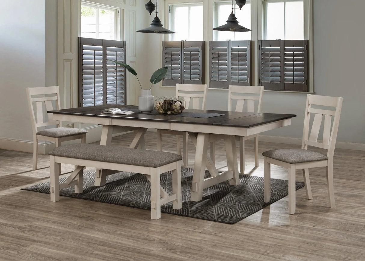 Maribelle Chalk and Gray Dining Table by Crown Mark at Eve Furniture