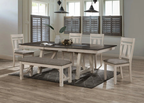 Maribelle Chalk and Gray Dining Table by Crown Mark at Eve Furniture