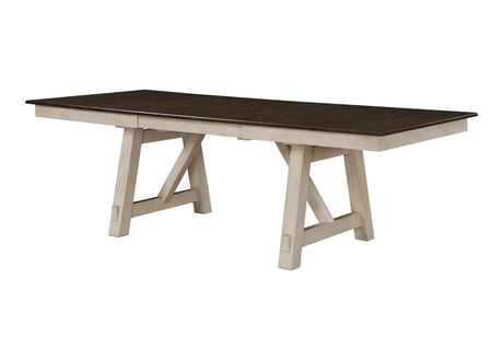 Maribelle Chalk and Gray Extendable Dining Set by Crown Mark at Eve Furniture