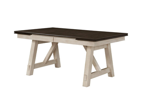 Maribelle Chalk and Gray Extendable Dining Set by Crown Mark at Eve Furniture