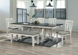 Maribelle Chalk and Gray Extendable Dining Set by Crown Mark at Eve Furniture