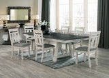 Maribelle Chalk and Gray Extendable Dining Set by Crown Mark at Eve Furniture