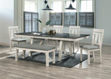 Maribelle Chalk and Gray Extendable Dining Set by Crown Mark at Eve Furniture
