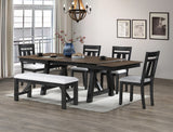 Maribelle Wheat Charcoal Extendable Dining Table by Crown Mark at Eve Furniture