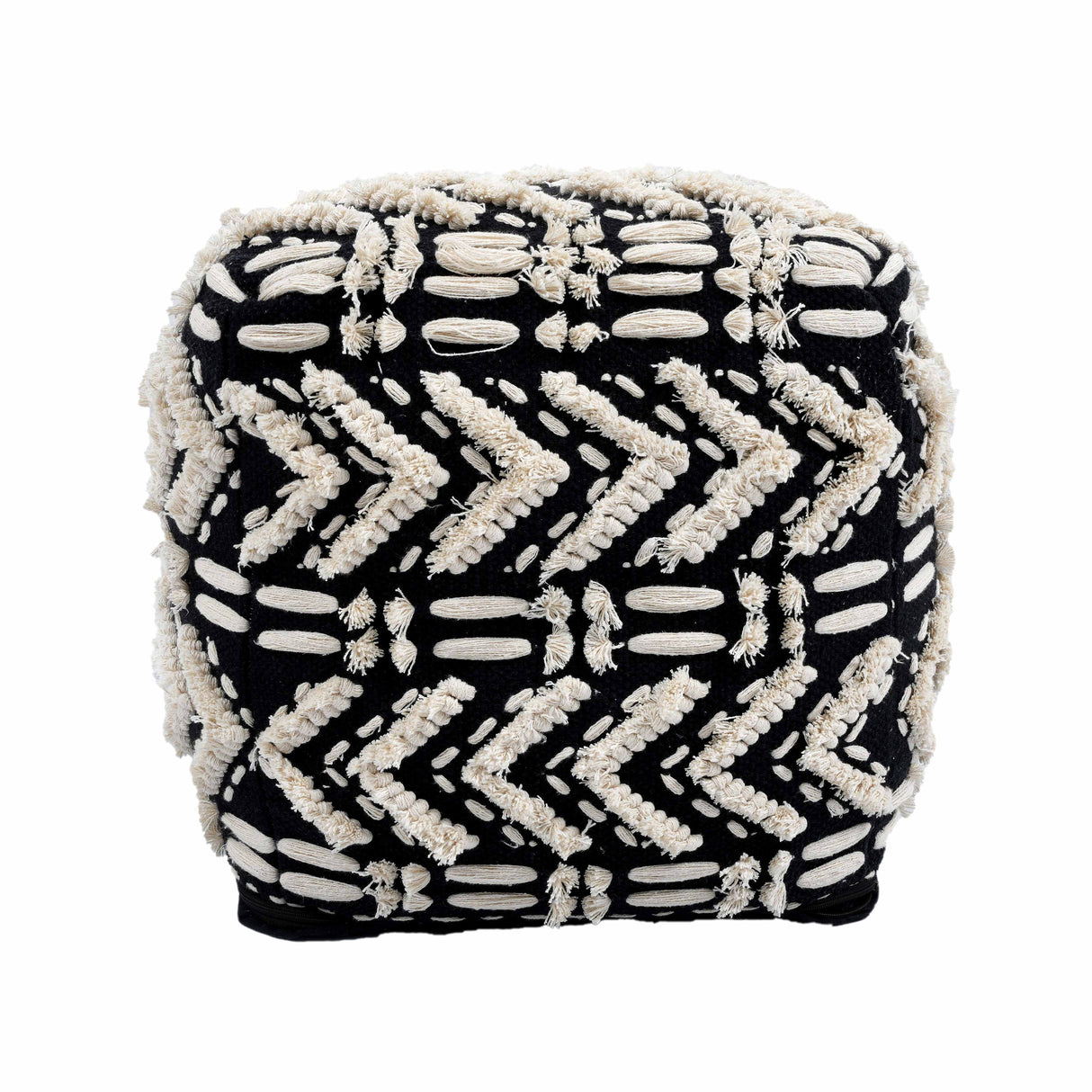 Mariel Black Cotton Pouf by TOV Furniture at Eve Furniture