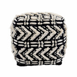 Mariel Black Cotton Pouf by TOV Furniture at Eve Furniture