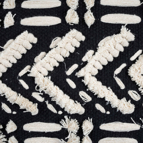 Mariel Black Cotton Pouf by TOV Furniture at Eve Furniture