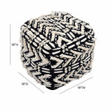 Mariel Black Cotton Pouf by TOV Furniture at Eve Furniture