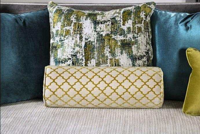 Mariella Gray & Beige Stationary Sofa & Loveseat by Furniture of America at Eve Furniture