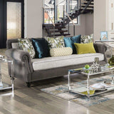 Mariella Gray & Beige Stationary Sofa & Loveseat by Furniture of America at Eve Furniture